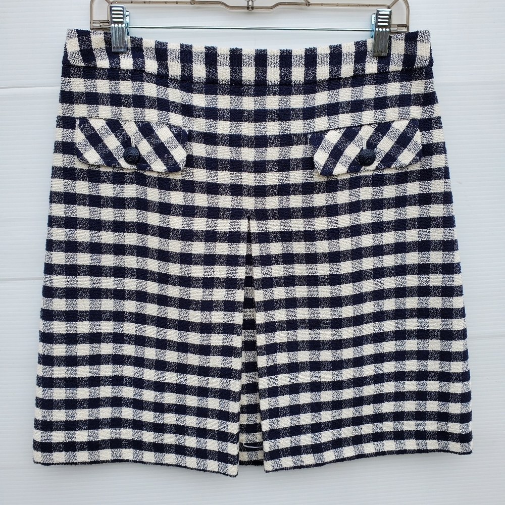 Brooks Brothers 8 Gingham Boucle Skirt